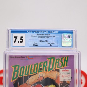 NES Nintendo BOULDER DASH - CGC GRADED 7.5 A+! NEW & Factory Sealed with H-Seam!