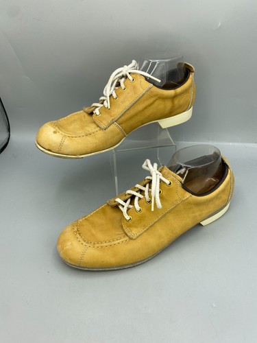 Vintage Dexter Men’s Bowling Shoes 9M Yellow Leather Lace-Up Round Toe 66255 - Picture 2 of 10