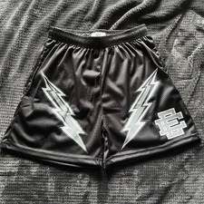 Eric Emanuel Black Mesh Lightning Shorts - M