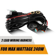 2-lead Wiring Harness Kit For Front Bumper Led Driving Fog Lights Drl Pickup 12v