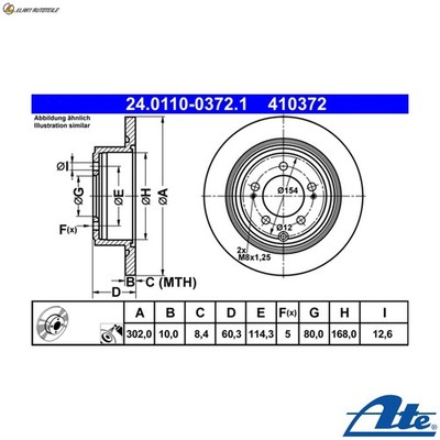 2x BREMSSCHEIBE 24.0110-0372.1 FÜR JEEP LANCIA CHRYSLER ECD/ECE 2.0L EDG 2.4L