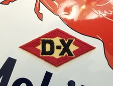 Vintage "D-X"  Gas Oil Embroidered Sew-On Uniform Jacket Cap Patch 4"x2" NOS