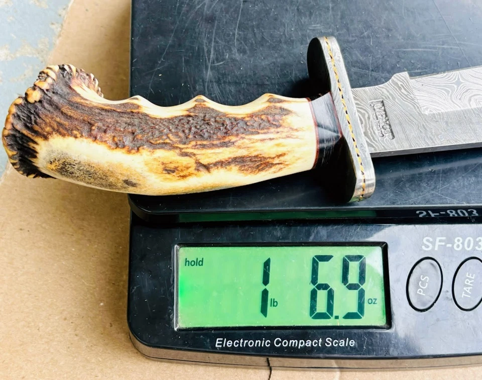 Cubiertos de impacto hechos a medida Damasco D2 hoja Bowie 18" cuchillo ciervo mango cuchillos Foto 3 de 4