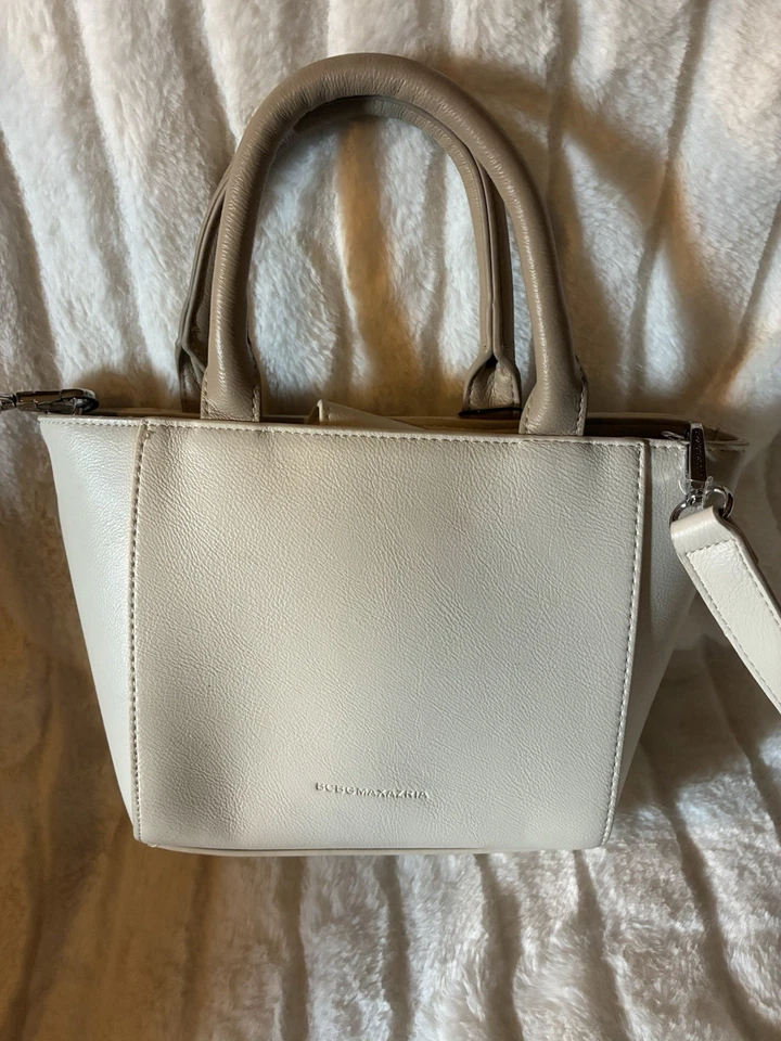 BCBG Max Azria Two Tone Tote Bag Beige Optional Crossbody, NWT MSRP $98 - Image 2 of 4