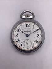 Illinois 18S 21 Jewel Adj6P Bunn Special Display Back Railroad Pocket Watch Runs
