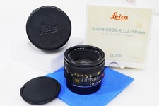 Leica R 50mm f2 Summicron-R E55 Late 3 Cam Lens W/Box/Case/Caps f/Leica SLR NICE