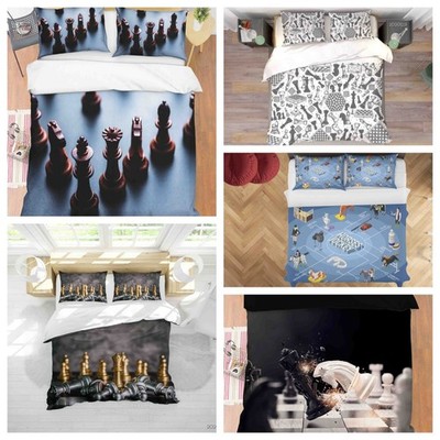 3D Chess Board Game Quilt Cover Duvet Cover Comforter set