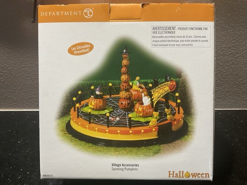 Dept 56 Halloween Village Spinning Pumpkins Tilt-o-Whirl 53173 Animated Lighted