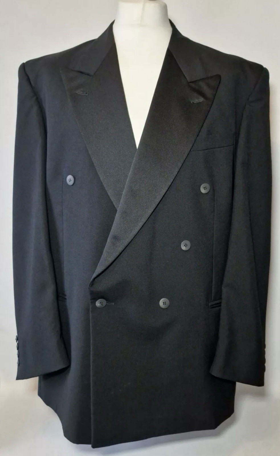 Giacca da pranzo doppiopetto smoking nero vintage Yves Saint Laurent taglia 44