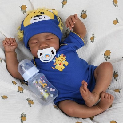 CHAREX Realistic Reborn Baby Doll Black African American 18 inch Newborn