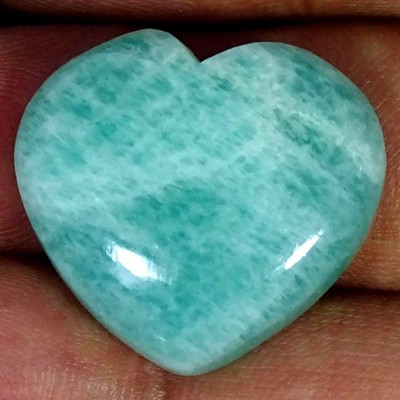 31.60Cts Natural Fine Amazonite Heart Cabochon Gemstone 22X25X7MM