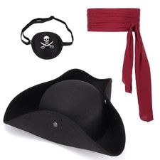 Pirate Tricorn Hat for Men  Women - Halloween Costume Accessory