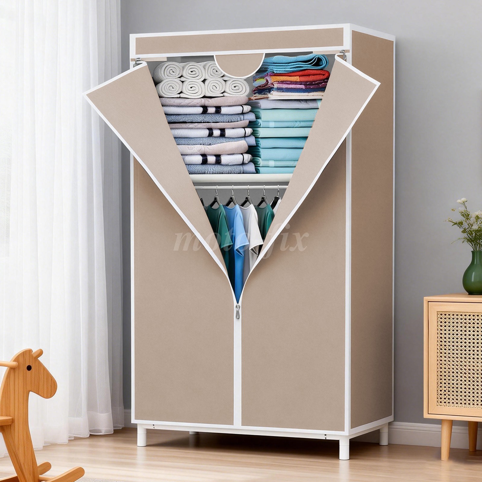 Kleiderschrank Stoffschrank Faltschrank Garderobenschrank Faltbar Tragbarer DE
