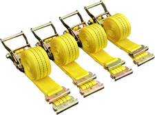 E-track Ratchet Tie Down Straps 2 In X 15 Ft 4400 Lb Breaking Strength 4-pac