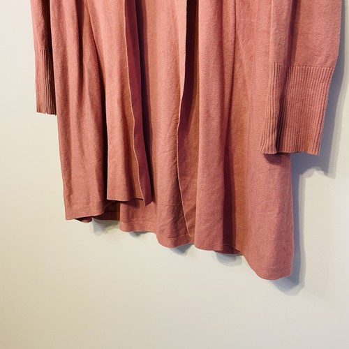 Jacqui E Cardigan Womens Size S Pink Open Longline Flowy Lightweight Casual Work - Picture 5 of 12