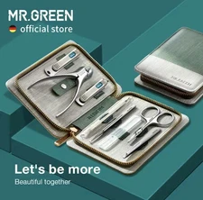 MR.GREEN Manicure Professional Set Nail Cutter Tools Travel Kit USA Sealed