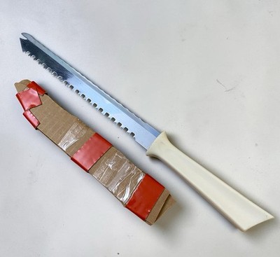 Vtg QUIKUT Quikkle Serrated Kitchen Knife for Frozen Food Bread Meat 15.5  L