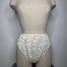 Vintage Fashion Bug White Floral Panties Womens Size 10