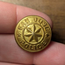1900's San Jose California CA San Jose Police Superior Quality Star Brass Button