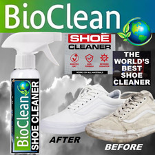 BEST SHOE CLEANER BIOCLEAN STAIN SPOT DIRT REMOVER - 8 OUNCE BOTTLE FREE BRUSH