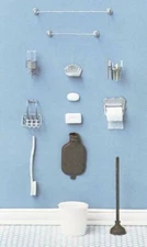 Melody Jane Dolls House Chrysnbon 18 pce Bathroom Accessories Set 1:12 Model Kit