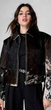 Hairon Cowhide Leather Coat  Pony Fur Western Jacket for Women USA Duty Paid 