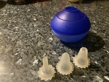Tupperware Mozart Spritze Kugel Gebäck Creme Sahne Dekoration 3 Aufsätze Blau *