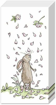 BLÜTEN UND HASEN Ostern Taschen Neuheit Taschentücher 21 cm sq 4-lagig - 2 Packungen