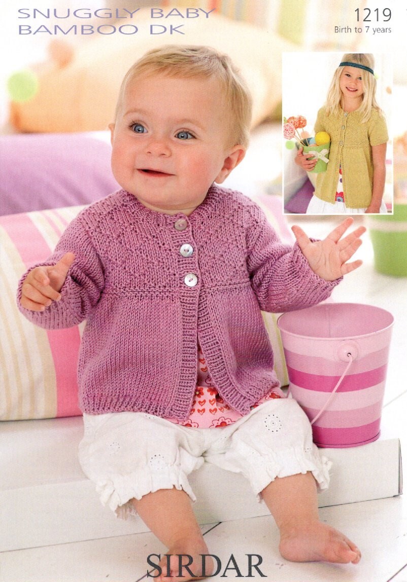 Sirdar Snuggly DK Knitting Pattern - 1219 Girls Cardigan