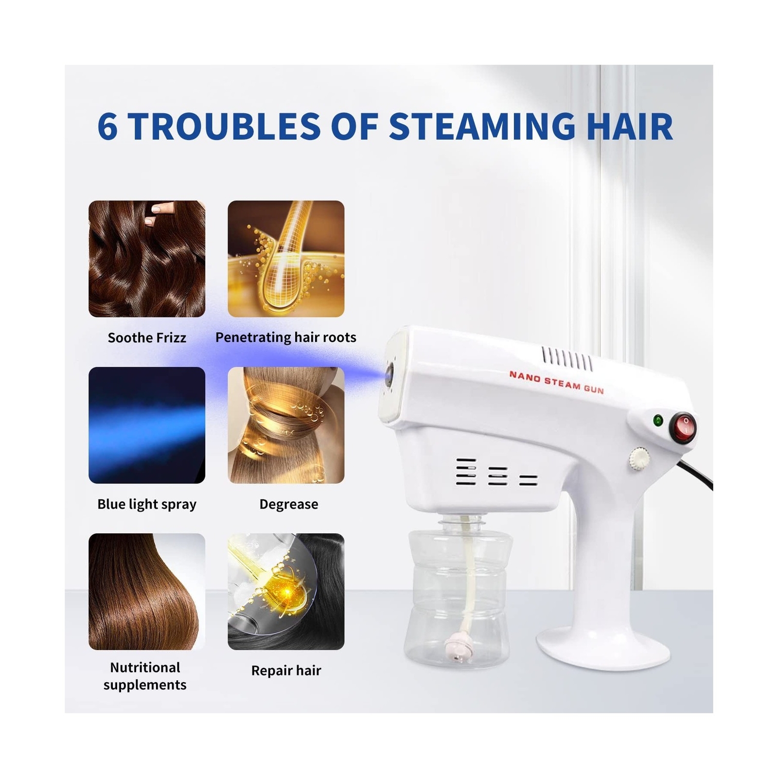 Nano Steam Gun Hair Care Sprayer Micro Mist Machine Spray Gun Facial Steamer