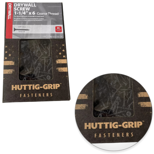 HUTTIG GRIP 1-1/4” x 6 Tornillo de rosca gruesa Tornillos para paneles de yeso Phillips 5 libras - Imagen 6 de 12