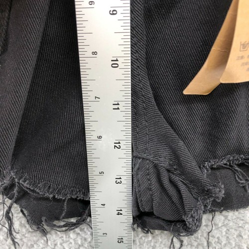 NWT Distressed High Waisted Jean Shorts Womens Small S Paper Bag Raw Hem Black - Picture 8 of 11