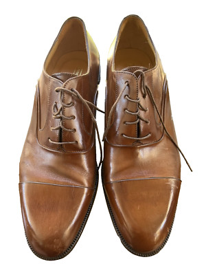 Johnston & Murphy Mens Novick Cap L Teakwood Oxfords Shoes 12 M