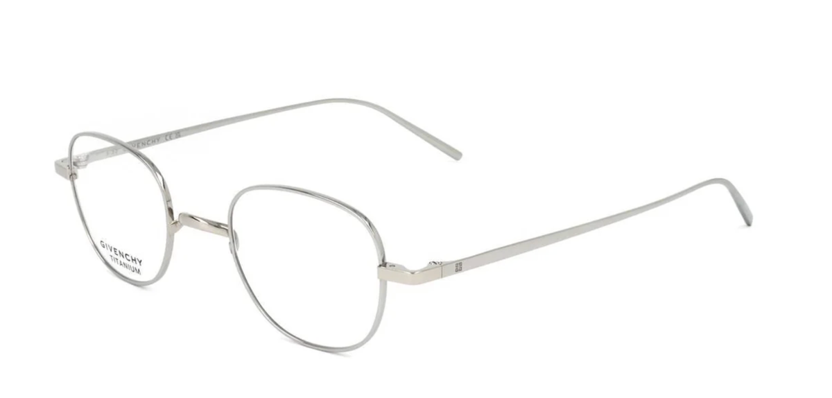 美品‼️GIVENCHY シルバー ケース New GIVENCHY GV50017U 016 45-23 145 Silver Titanium Eyeglasses w