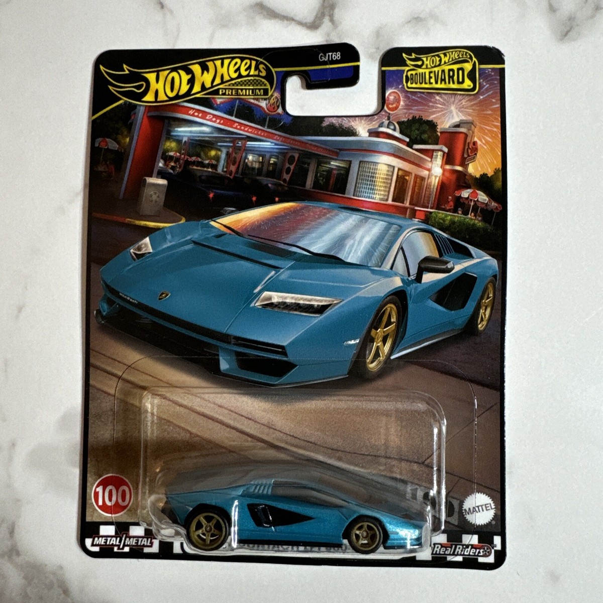 Hot Wheels Premium 2024 HW Boulevard #100 Blue Lamborghini