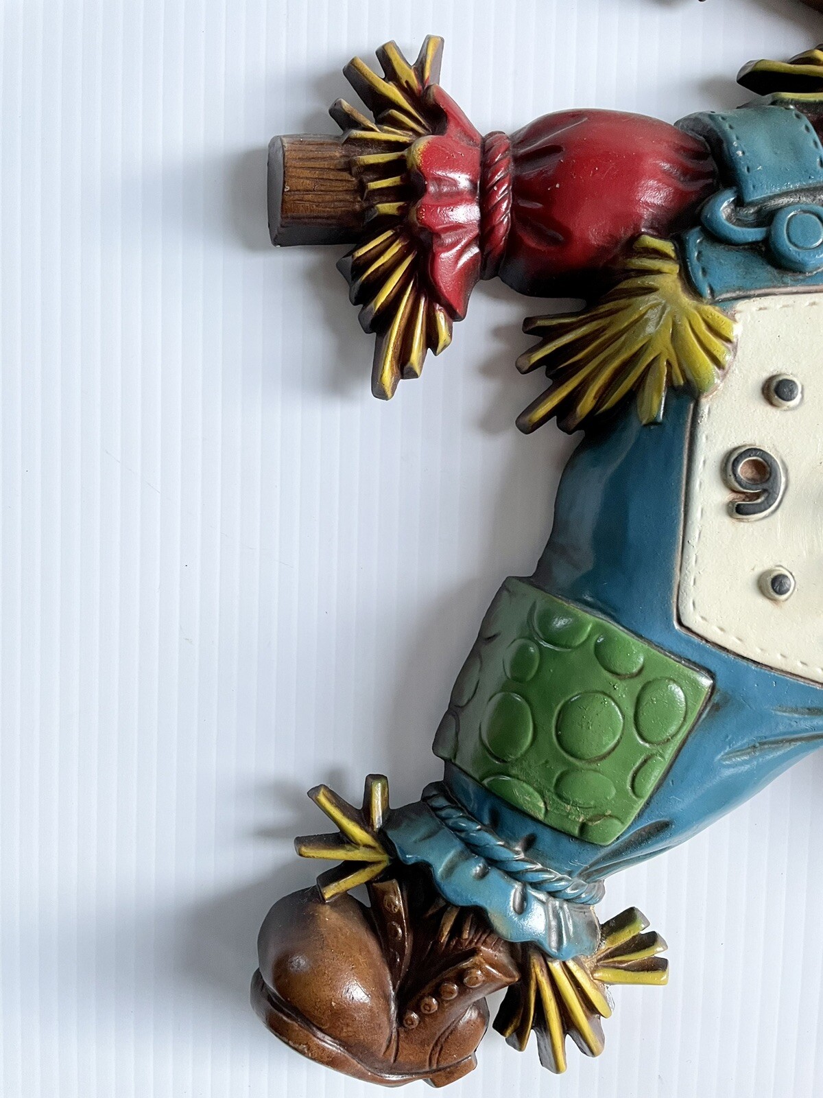 Vintage Sexton Metal Scarecrow Wall Art Clock 1970s 16.5” USA Not