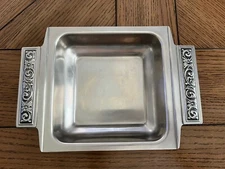 International silver decor double handle vegetable dish stainless steel 