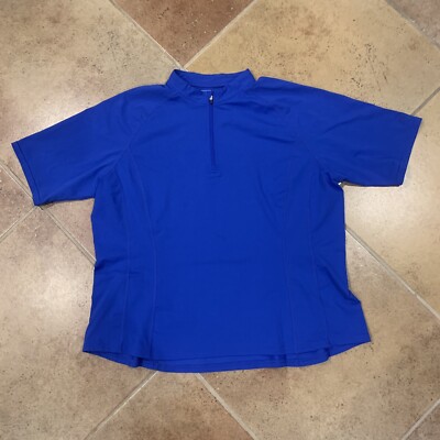Coolibar UPF 50+ Mens 1/4 Zip Athletic Shirt Sun Protective Blue Size XXL 