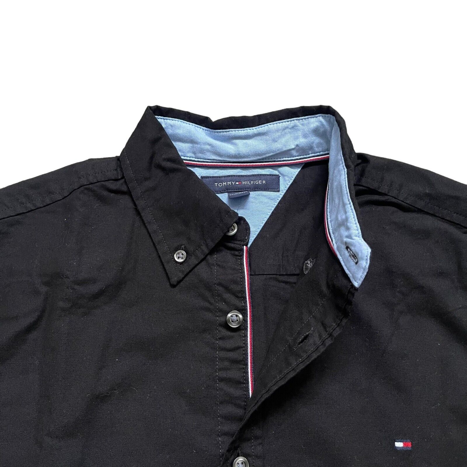 Men's Tommy Hilfiger Black Oxford Shirt - Regular Fit, Stretch image 7