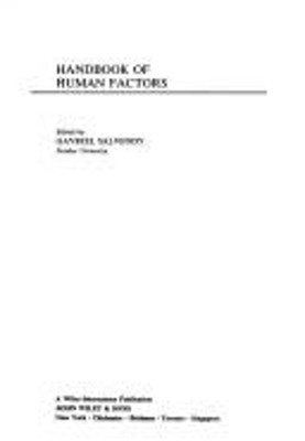 Handbook of Human Factors Hardcover