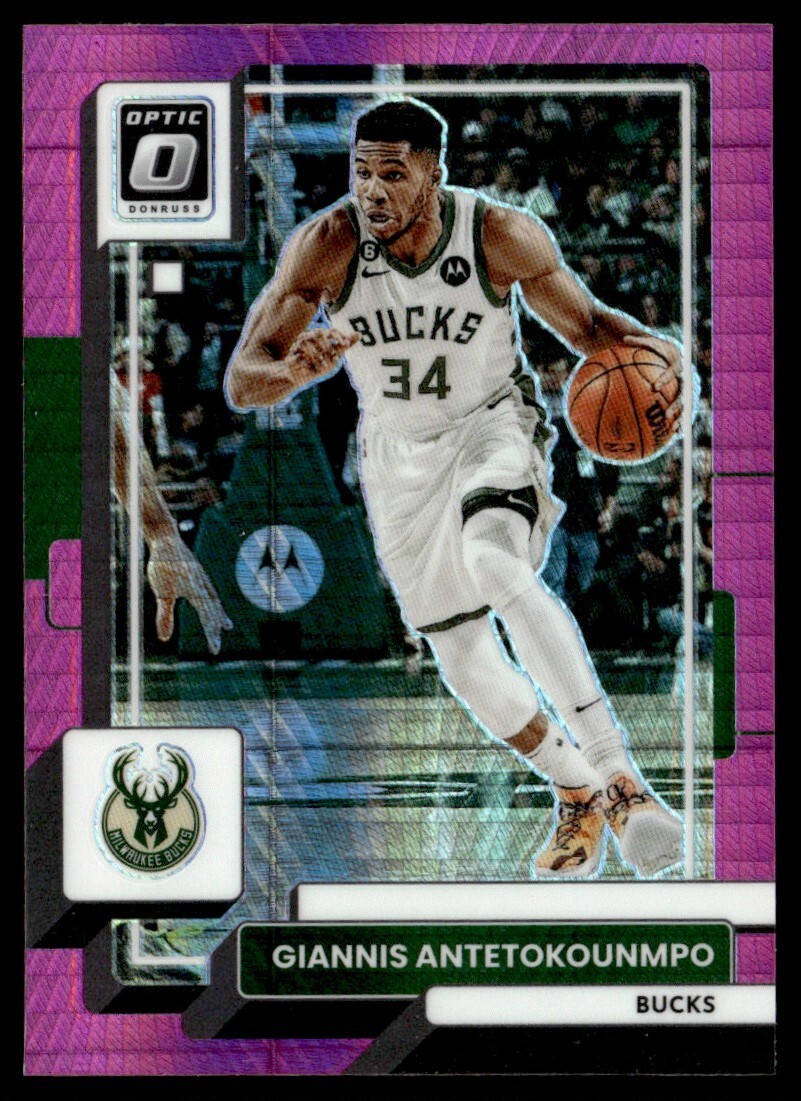 2022-23 Donruss Optic Hyper Pink Giannis Antetokounmpo Milwaukee Bucks #75