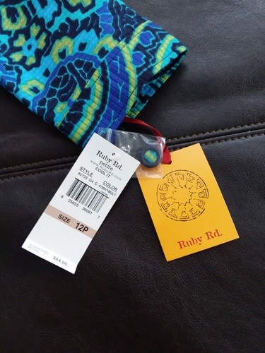 RUBY RD. Petite NWT LADIES SIZE 12P JACKET 3/4 SLEEVES BUTTON UP PURPLE, Teal - Picture 11 of 11