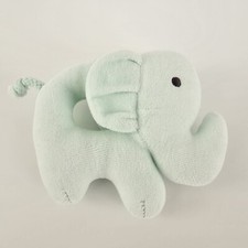 Mint Green Elephant Baby Rattle Ring Plush