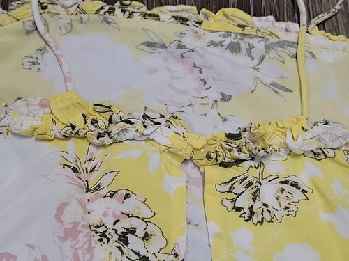 Tucker + Tate Dress Girls Lg 10/12 Yellow Floral Ruffle Sleeveless Summer Tank - Picture 19 of 21