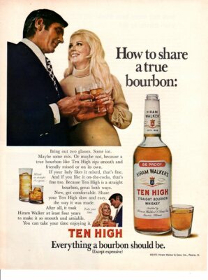 Vintage advertising print Alcohol Hiram Walker's Cute couple How to Share 1972