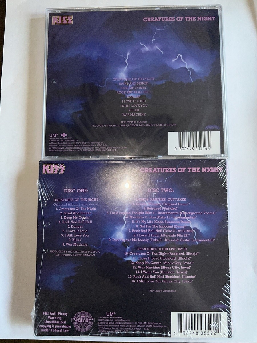 KISS”CREATURES OF THE NIGHT”40TH ANNIVERSARY CD LOT (2) NEW