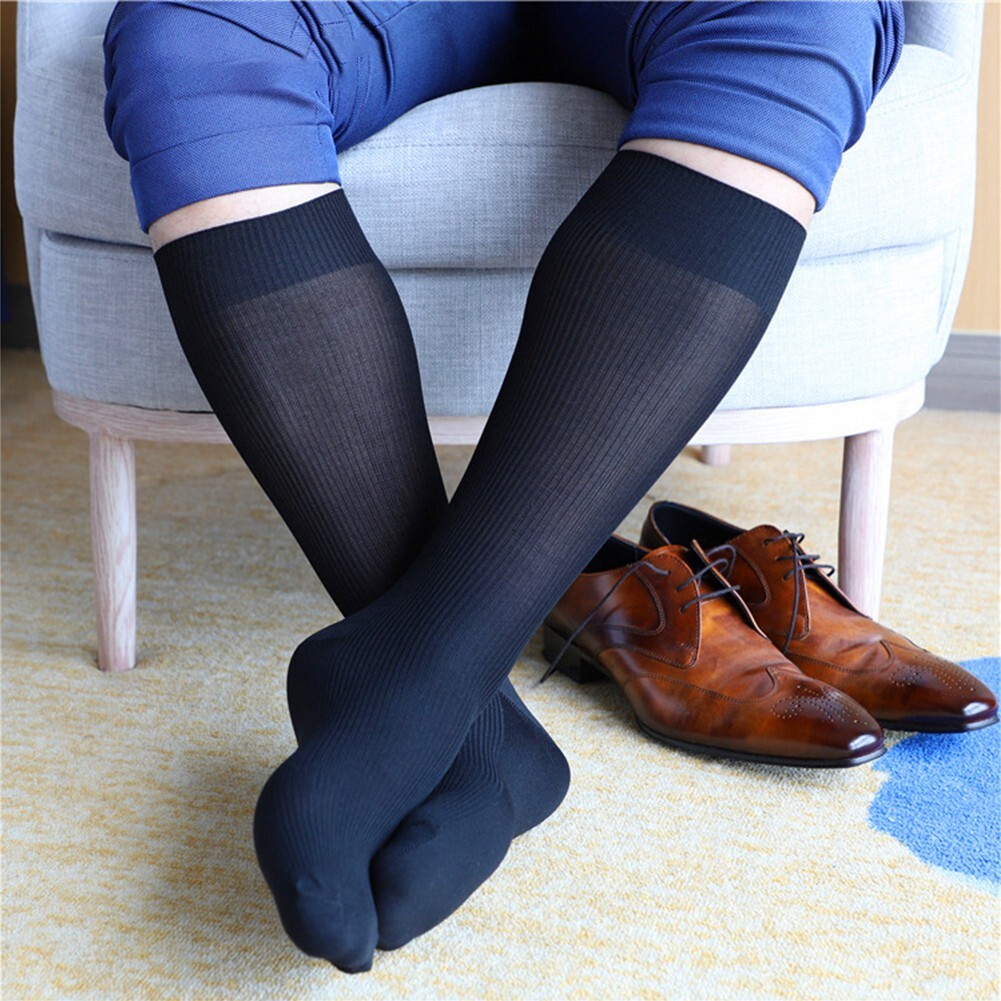 Trendy and Professional Men's Thin Striped Socks Ideal for Formal
