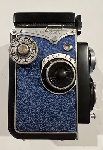 YASHICA-C 120 Corpo fotocamera reflex digitale pellicola fluorescente blu navy finta pelle personalizzato - Foto 2 di 4