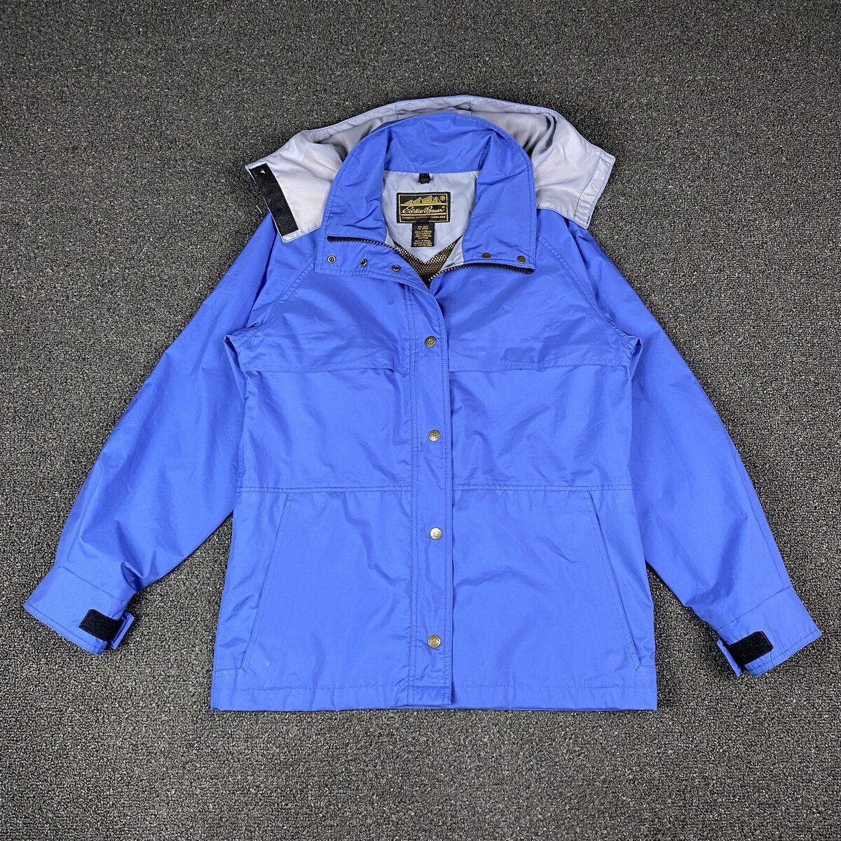 Eddie Bauer Gore Tex Rain Jacket Mens Medium Blue Hooded Eddie Bauer Gore Tex Rain Jacket Mens Medium Blue Hooded