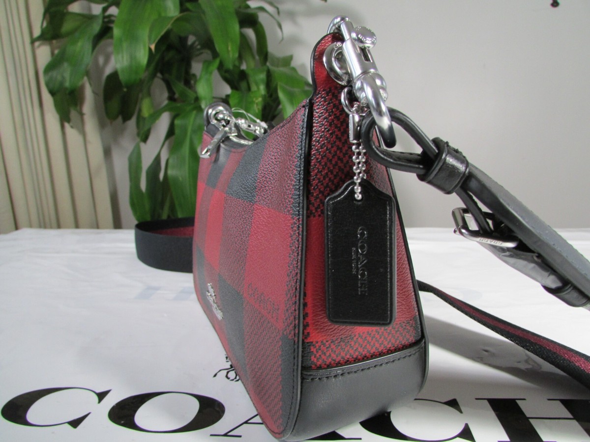 Coach★Jes Baguette ショルダーバッグ C6818 NWT Coach Canvas Buffalo Plaid Print Jes Baguette Crossbody